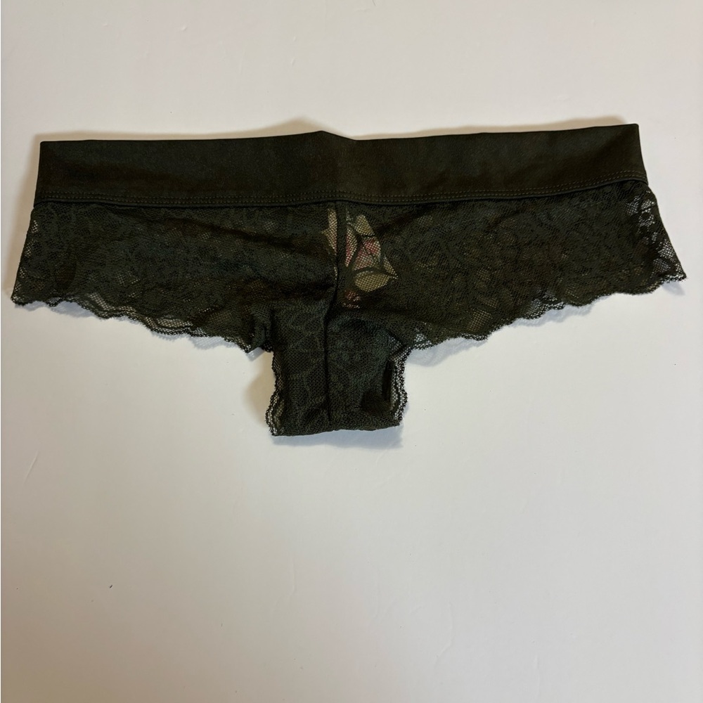 NWT PINK Victoria's Secret Olive Lace Boyshorts S